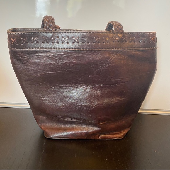 Leather Braided Strap Zipper Closure Shoulder Bag - Picture 3 of 10